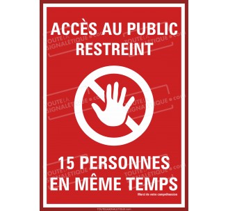 Panneau PVC ou sticker Coronavirus - 3 personnes maxi