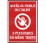 Panneau PVC ou sticker Coronavirus - 3 personnes maxi