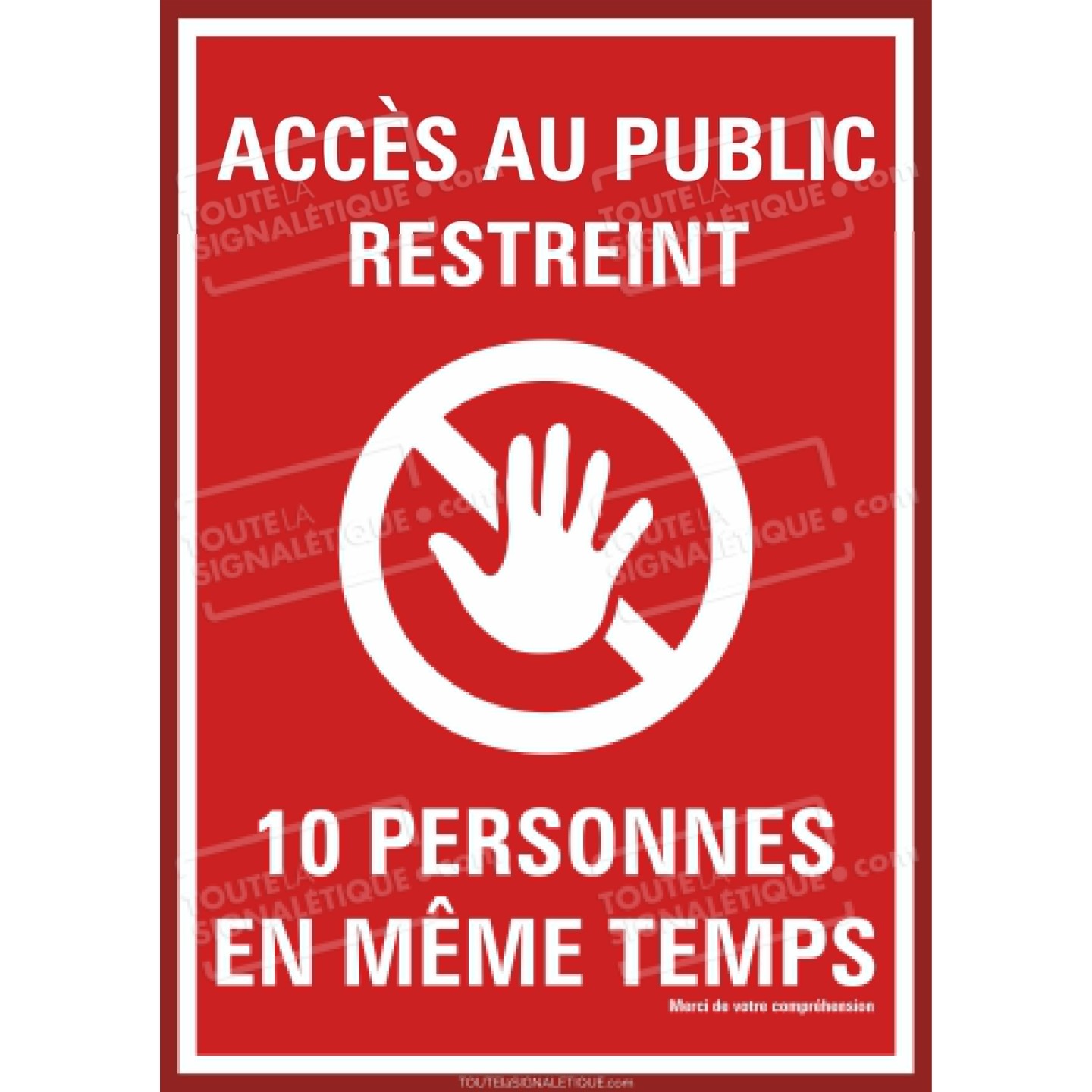 Panneau PVC ou sticker Coronavirus  -  3 personnes maxi