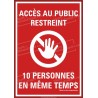 Panneau PVC ou sticker Coronavirus  -  3 personnes maxi