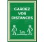 Panneau ou Autocollant " Gardez vos distances " - Covid-19