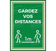 Panneau ou Autocollant " Gardez vos distances " - Covid-19