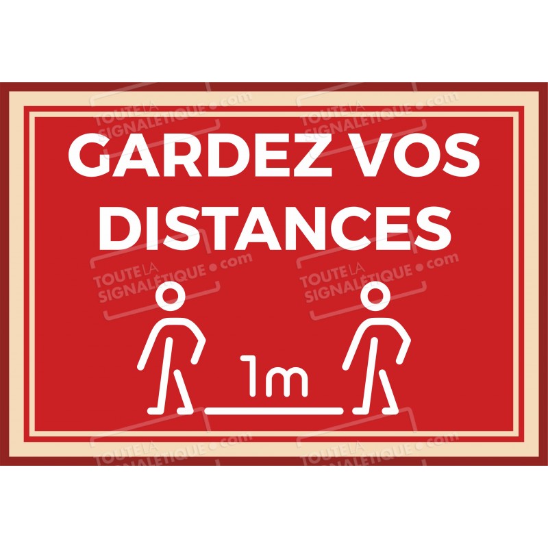 Gardez vos Distances voiture auto autocollant sticker adhesif sticker