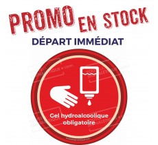 Sticker Gel hydroalcoolique obligatoire - Covid-19 - Rouge