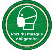 Panneau Port du masque obligatoire - Covid-19 - Vert