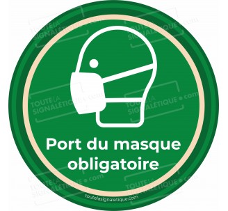 Panneau Port du masque obligatoire - Covid-19 - Vert