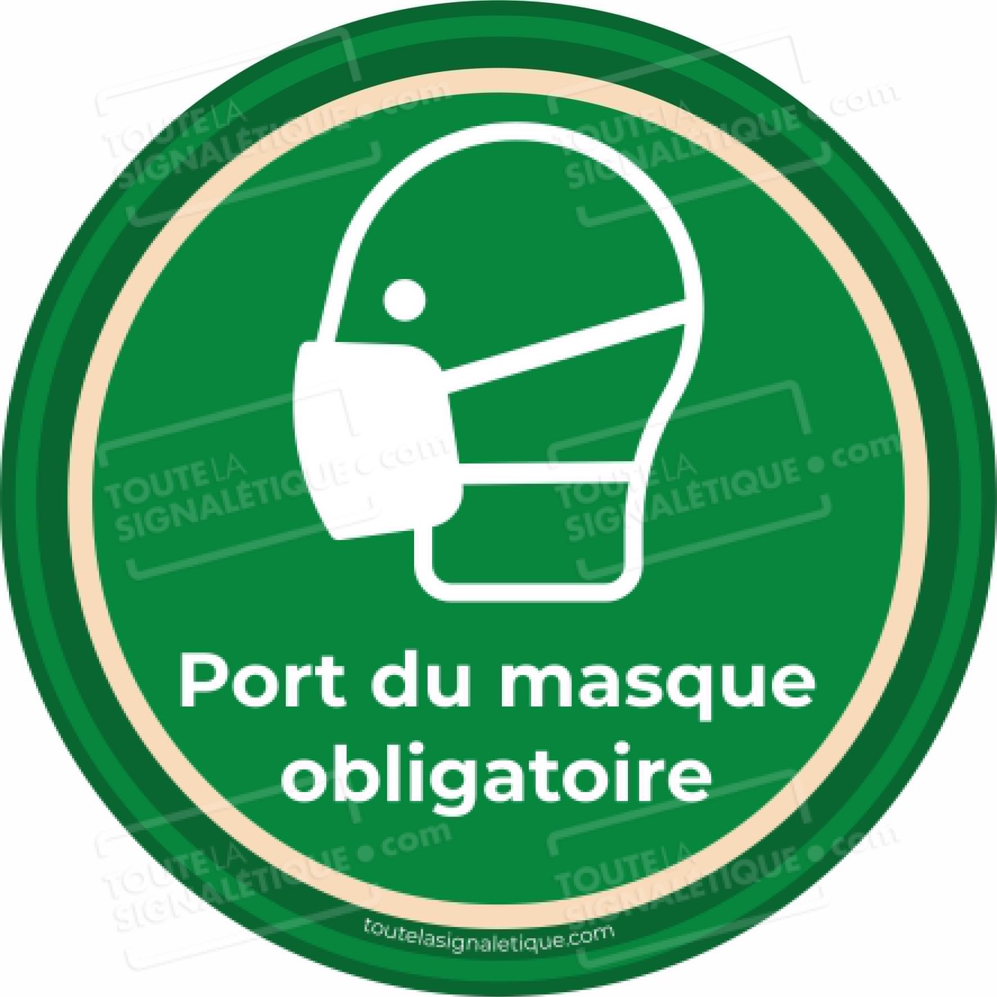 Panneau Port du masque obligatoire - Covid-19 - Vert