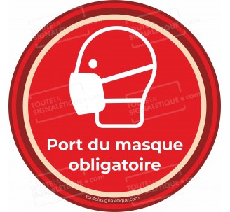 Panneau Port du masque obligatoire - Covid-19 - Rouge