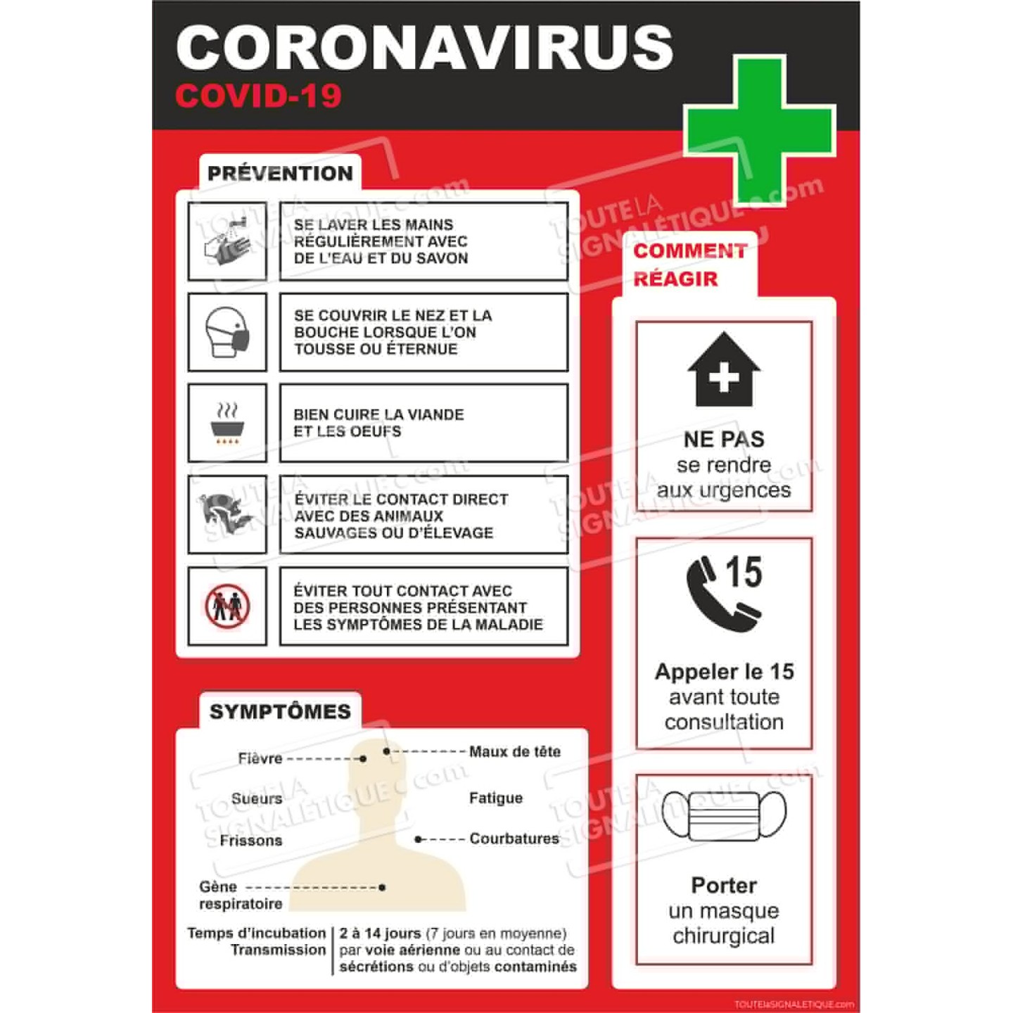 Panneau Coronavirus Entreprises et Commerces