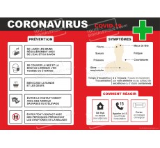 Panneau PVC ou autocollant Coronavirus Covid 19 - Format paysage