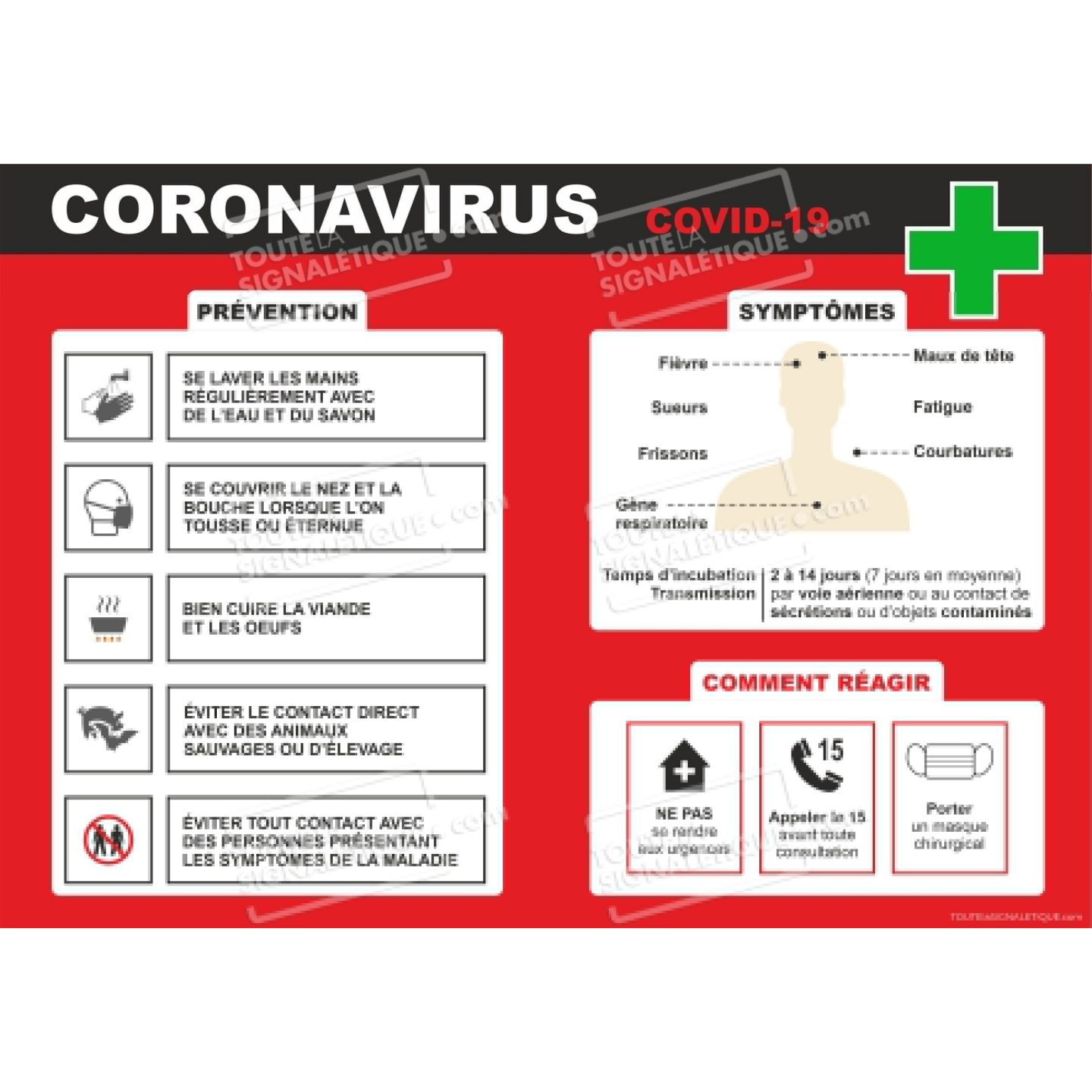 Panneau Coronavirus Entreprises et Commerces