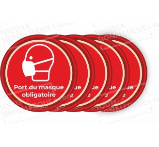 Lot de 5 ou 10 autocollants PORT DU MASQUE OBLIGATOIRE