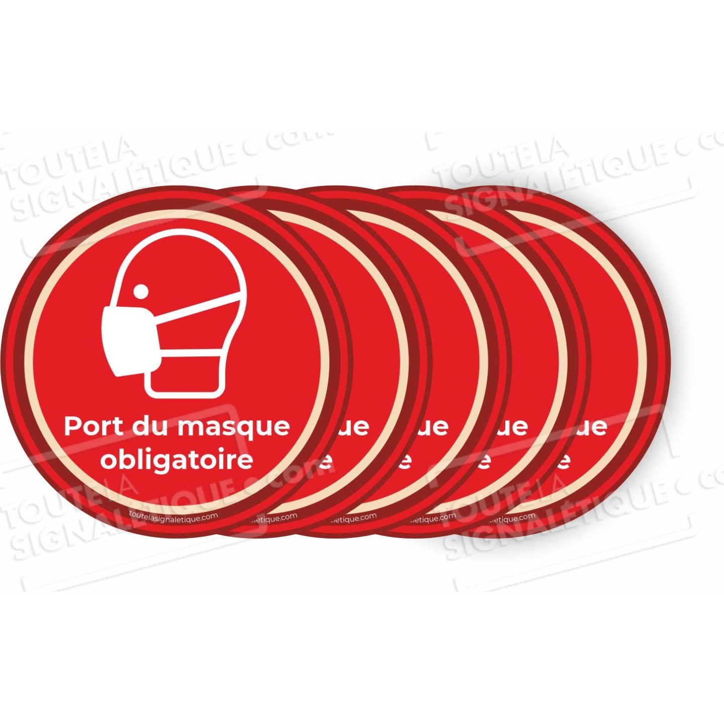 Lot de 5 ou 10 autocollants PORT DU MASQUE OBLIGATOIRE