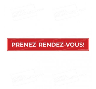 Adhésif "Prenez rendez-vous!" à coller sur votre vitrine