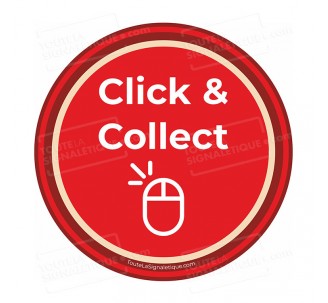 Autocollant "CLICK AND COLLECT" à coller sur votre vitrine - COVID 19