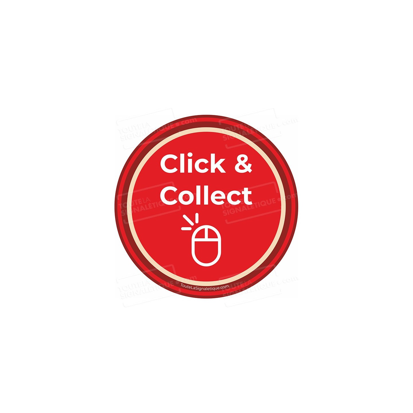 Autocollant "CLICK AND COLLECT" à coller sur votre vitrine - COVID 19