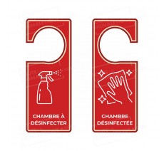 Accroche-porte "chambre désinféctée" Pancarte - COVID 19