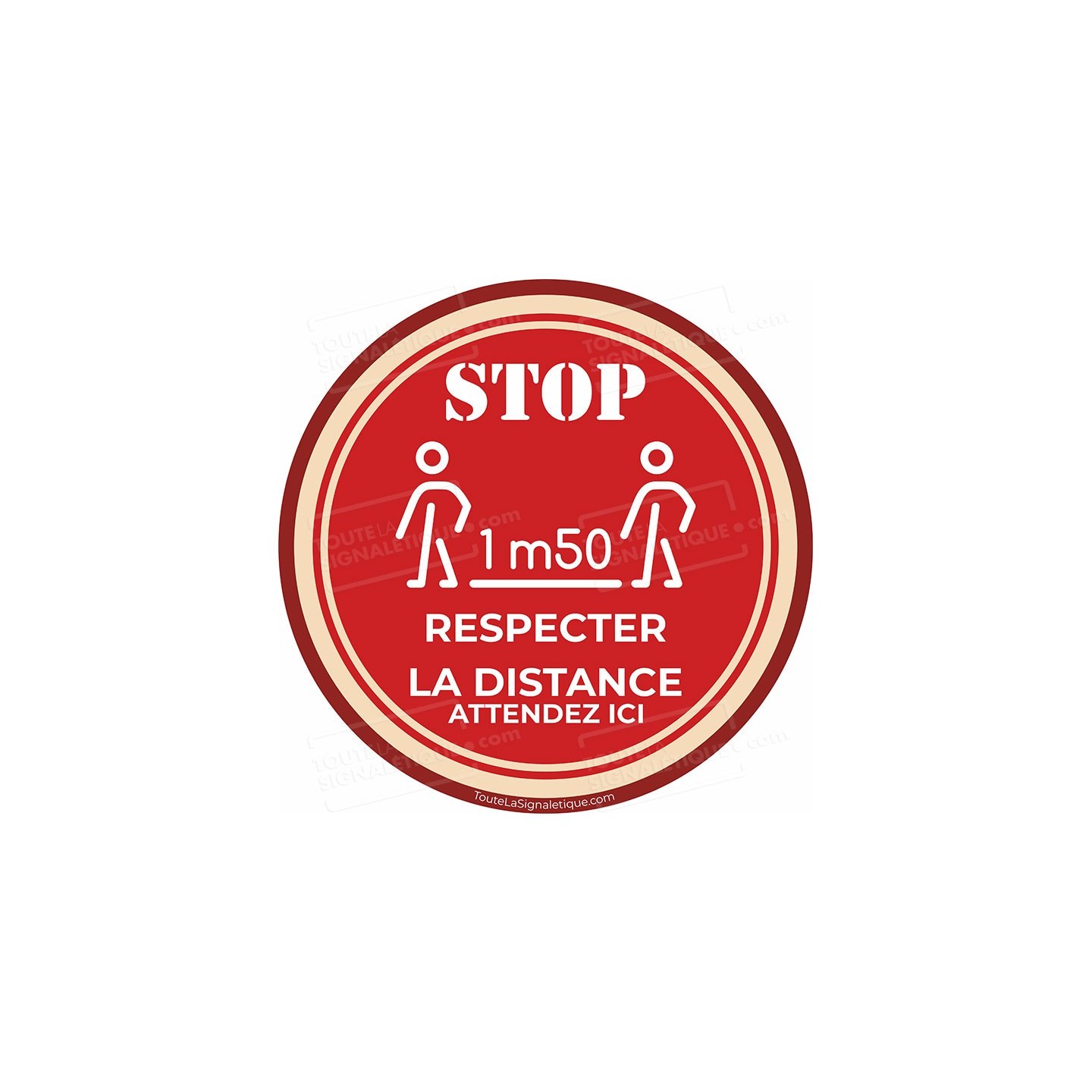 Rond au sol   STOP , RESPECTER LA DISTANCE