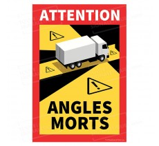 Autocollant Attention Angles morts pour camion