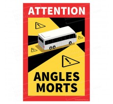 Autocollant Attention Angles morts pour bus, cars et autocars