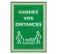 Panneau ou Autocollant " Gardez vos distances " - Covid-19