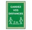 Panneau ou Autocollant " Gardez vos distances " - Covid-19