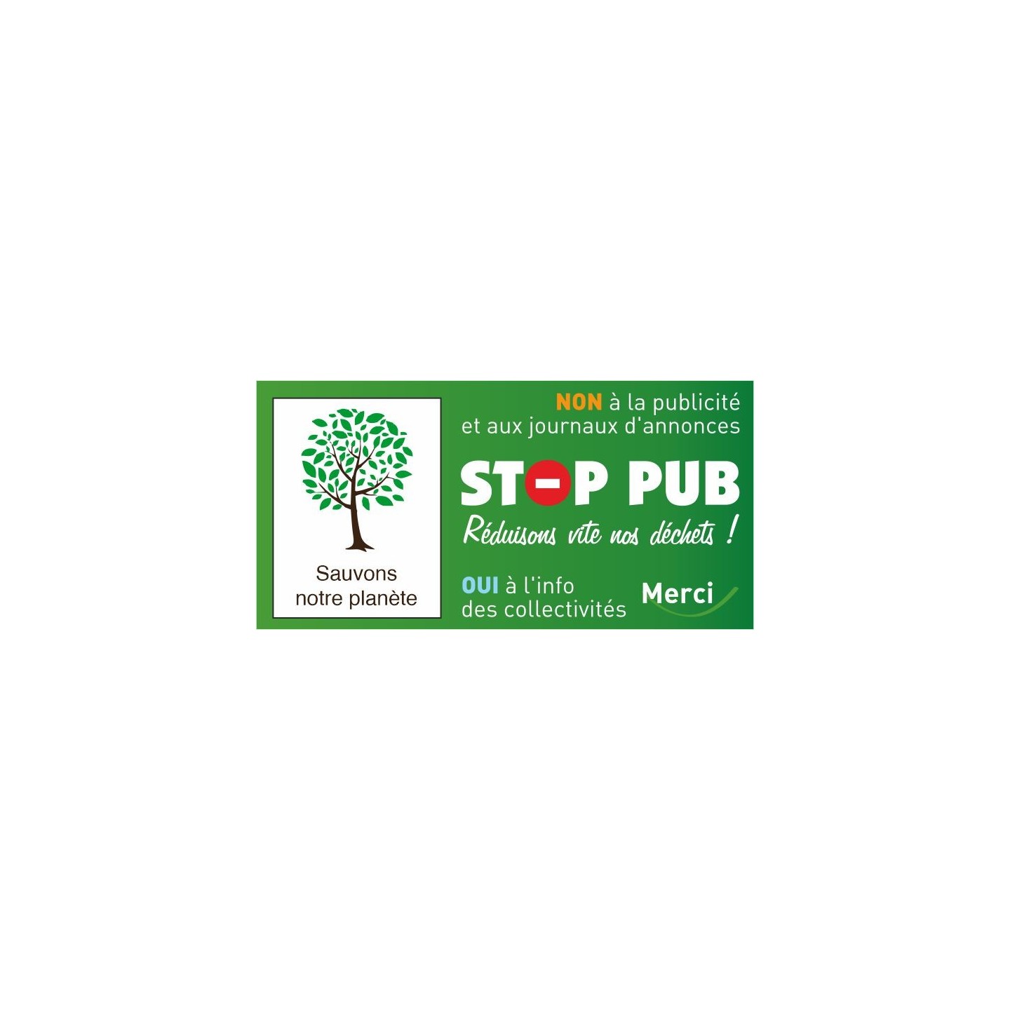 Étiquette STOP PUB pour boîte aux lettres