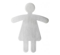 Plaque porte inox picto découpé toilettes femmes