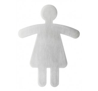 Plaque porte inox picto découpé toilettes femmes