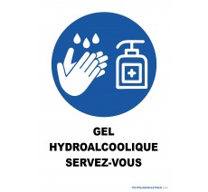 Panneau Gel hydroalcoolique servez-vous