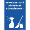 Espace nettoyé désinfecté régulièrement
