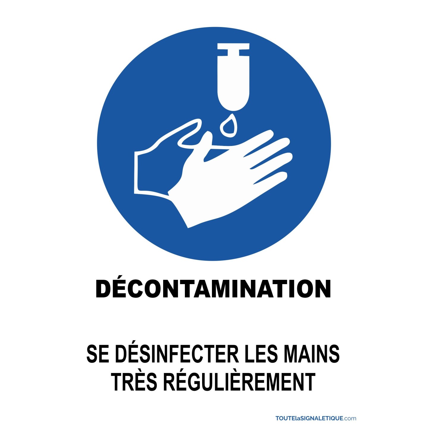 Panneau décontamination se laver les mains régulièrement
