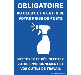 Panneau obligatoire desinfection