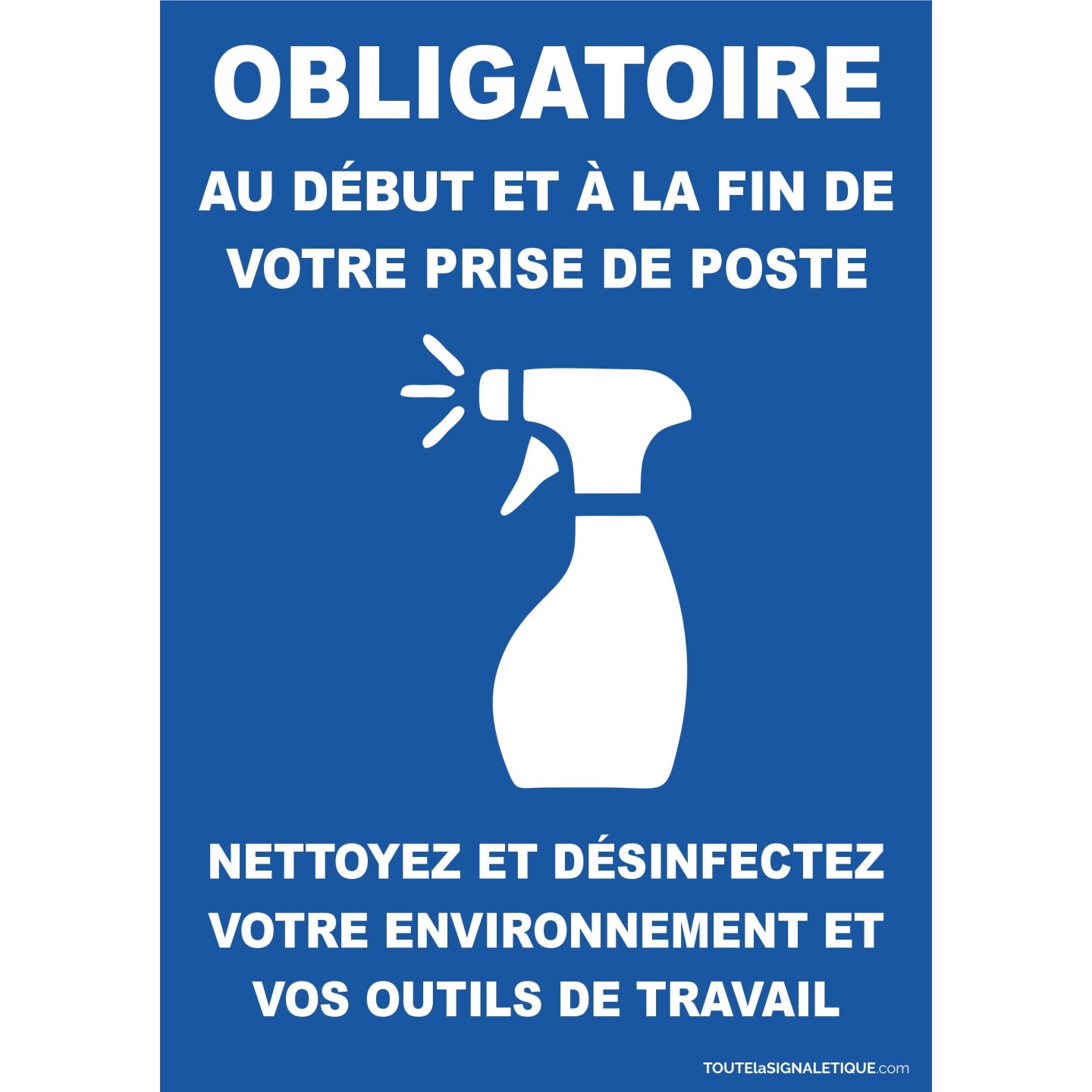 Panneau obligatoire desinfection