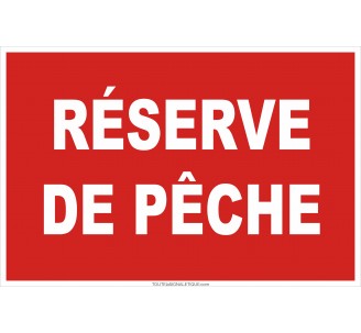 panneau réserve de pêche