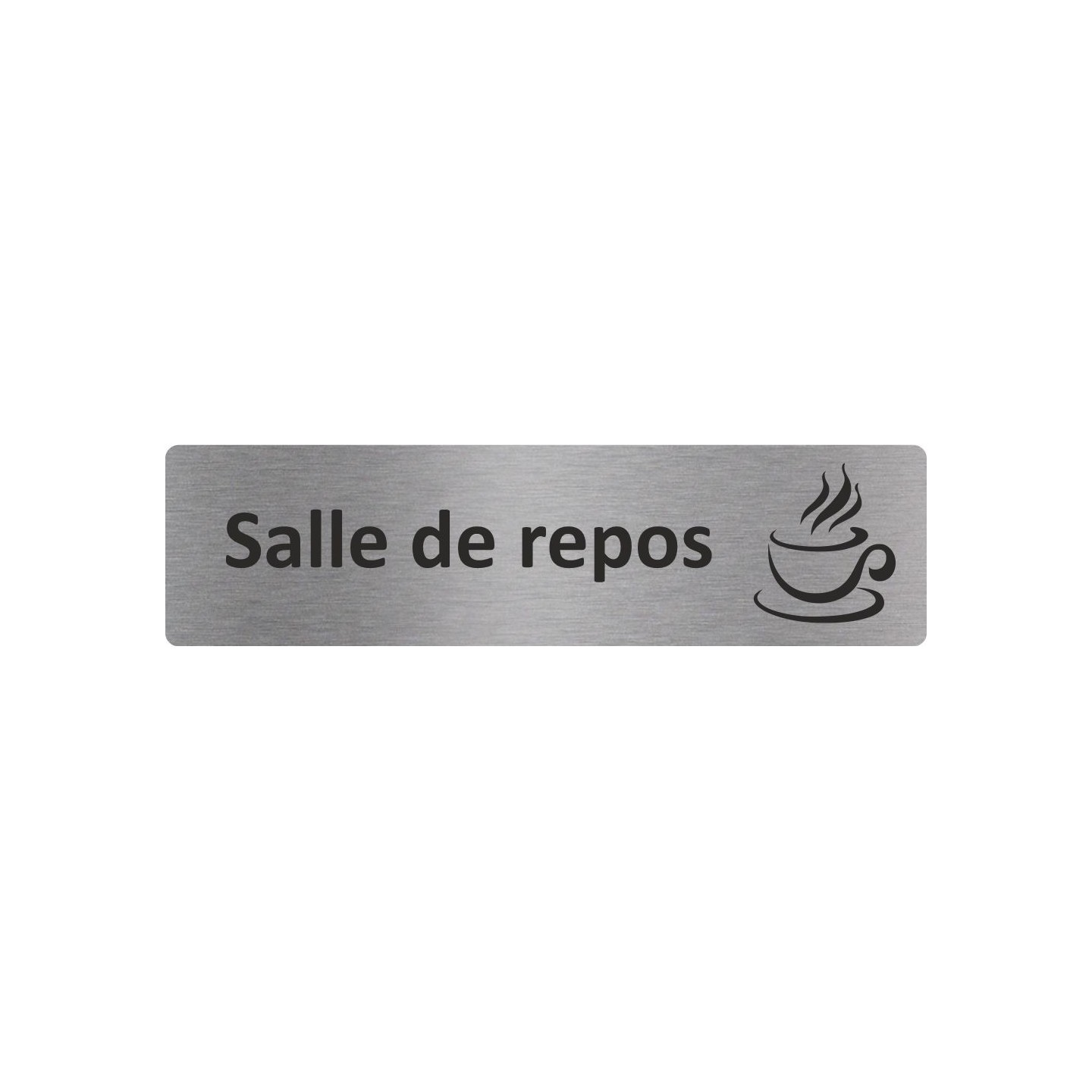 Plaque de porte en alu "salle de repos"