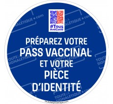 Autocollant pour le sol : Pass Vaccinal à présenter