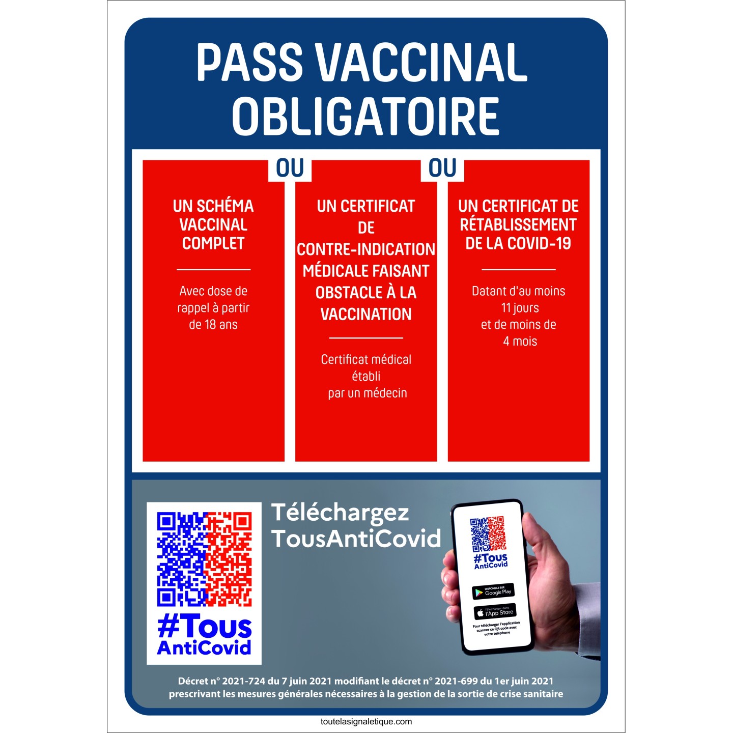 Panneau Pass Vaccinal Obligatoire