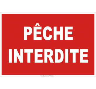 Panneau Pêche interdite