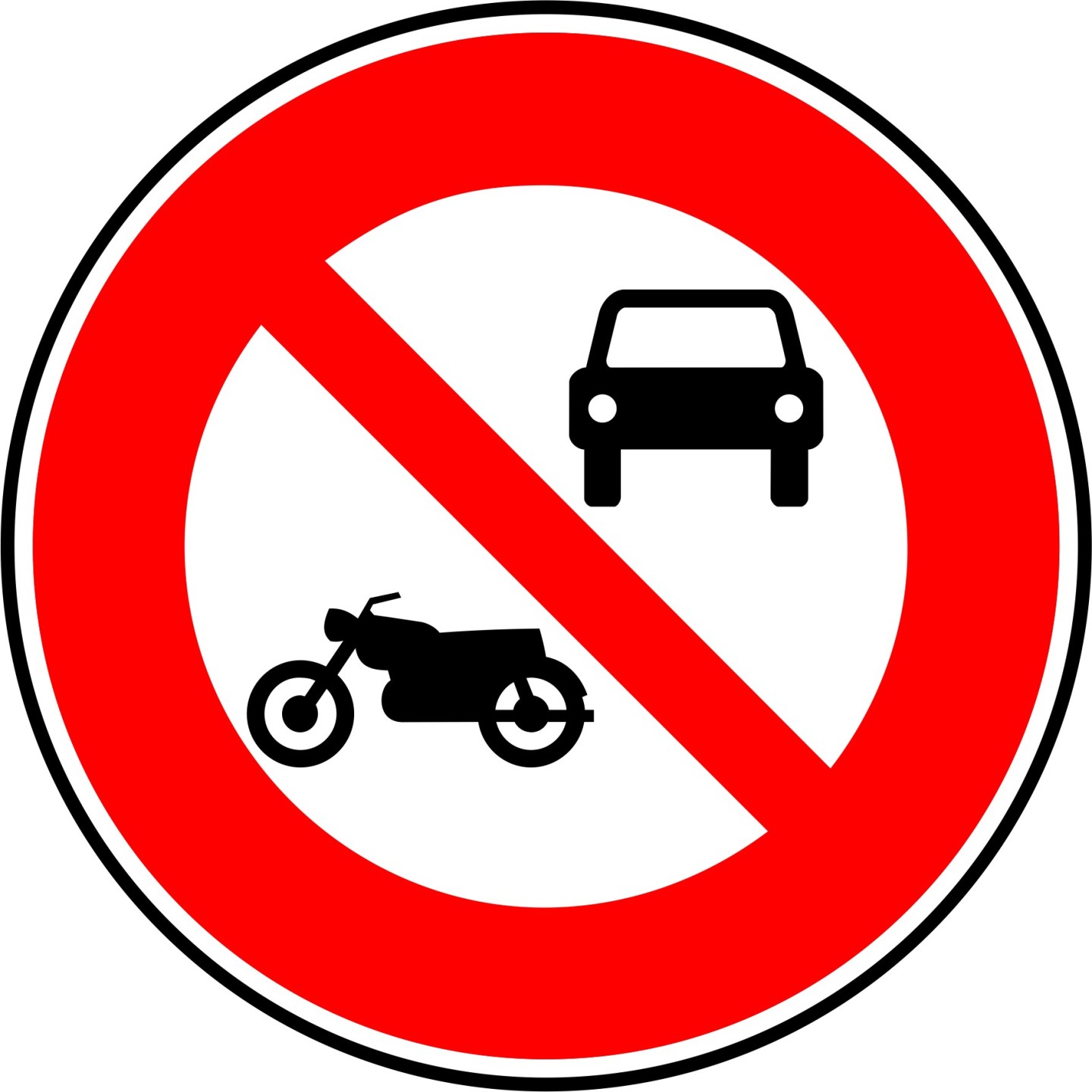 Plaque Interdit véhicule moteur à l'exception de cyclomoteur
