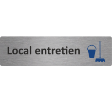 Plaque de porte standard en aluminium " Local entretien "