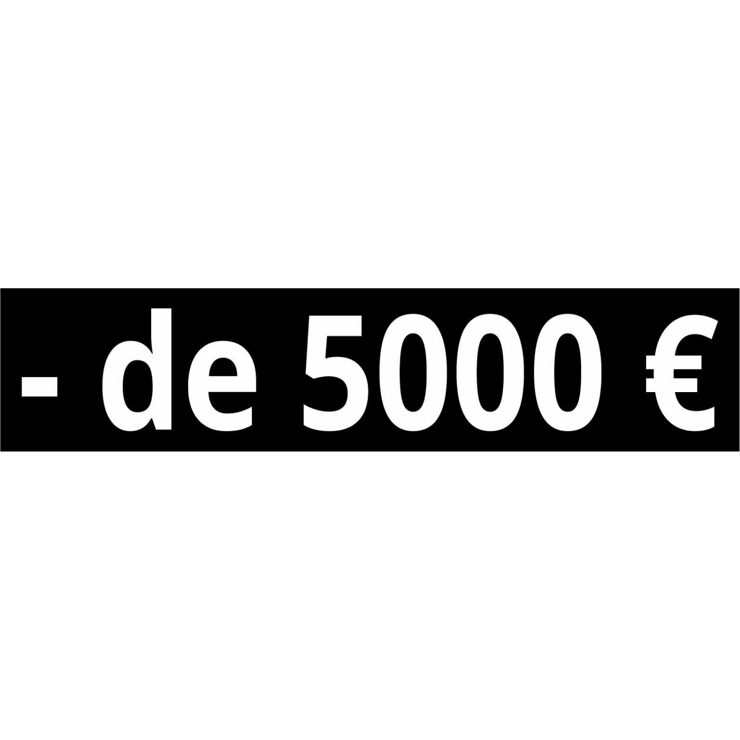 Cache plaque pour voiture " - 5000€" noir