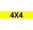 Cache plaque pour voiture " 4x4 " jaune