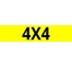 Cache plaque pour voiture " 4x4 " jaune