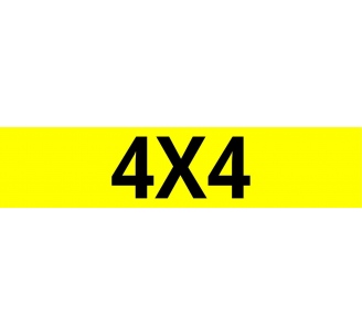 Cache plaque pour voiture " 4x4 " jaune