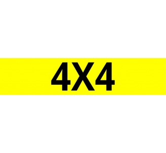 Cache plaque pour voiture " 4x4 " jaune