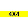 Cache plaque pour voiture " 4x4 " jaune