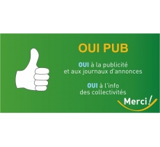 Stop Pub étiquette pour boite aux lettres logo 202 - Autocollant pas de pub  merci sticker - Taille : 8 cm