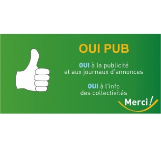 Étiquette OUI PUB pour boîte aux lettres