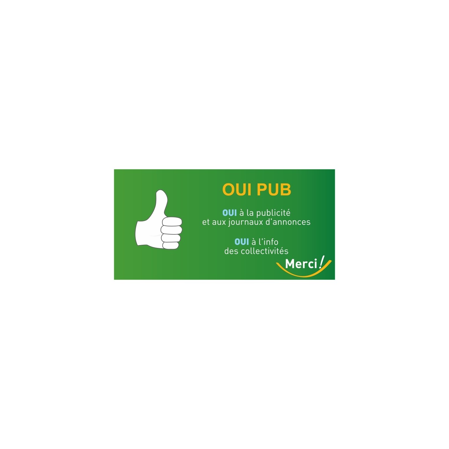 Etiquette OUI PUB pour boîte aux lettres
